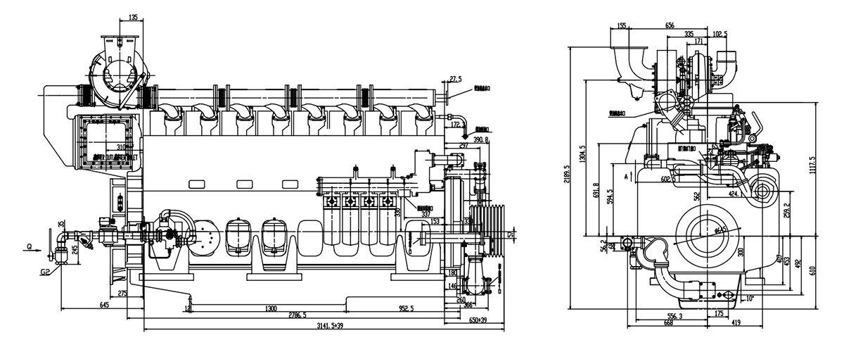 Габаритный чертеж дизель-генераторной установки 
